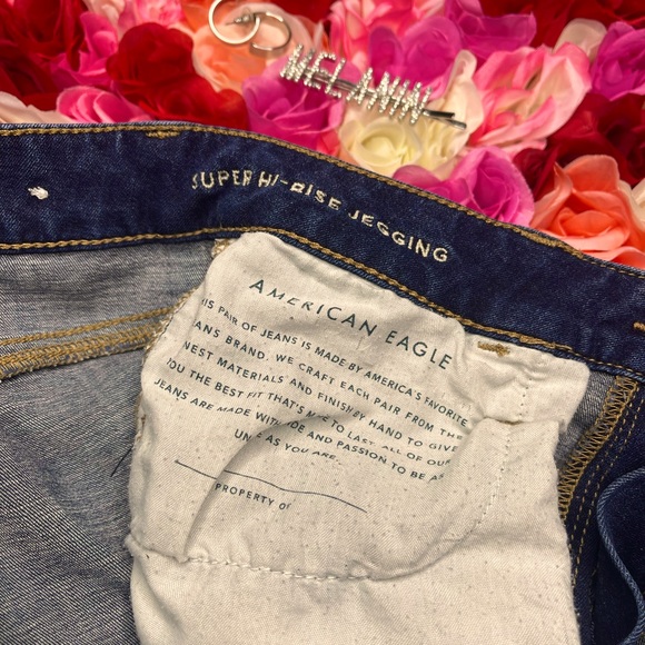 X-Long TALL Super High Rise American Eagle Blue Jeans 💙 - Picture 12 of 13